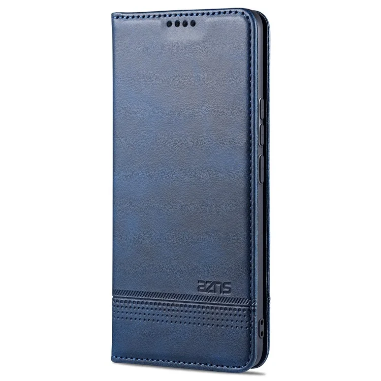 Azns Stand Wallet Case Case Auto-absorbed Magnetic Leather Phone Shell Для Realme C12/c15/c25/narzo 30A - Синий