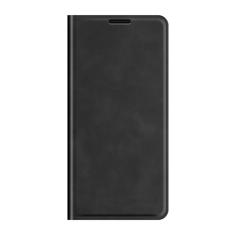 Silky Touch Leather Wallet Stand Case for OPPO Reno5 Pro Plus 5G/Find X3 Neo - Black