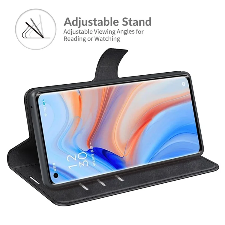 Brieftasche Lederstand Hülle Für Oppo Reno5 Pro Plus 5G/Find X3 Neo - Schwarz