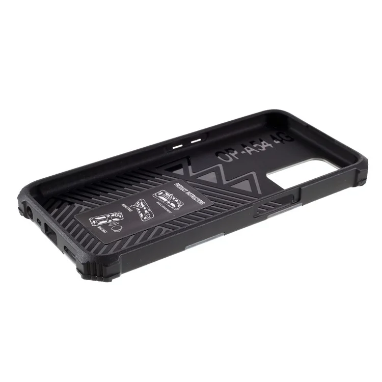 Modèle de Camouflage Détachable 2 en 1 Coquille de Protection Téléphonique Avec Feuille D'aimant Pour Oppo A54 4G / A55 5G / A16 / A16 - Bleu Foncé