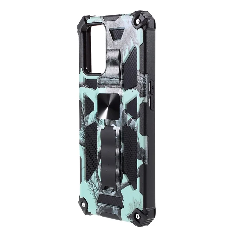 Camouflage Pattern Detachable 2 in 1 Phone Protective Shell with Magnet Sheet for Oppo A54 4G / A55 5G / A16s / A16 - Sky Blue