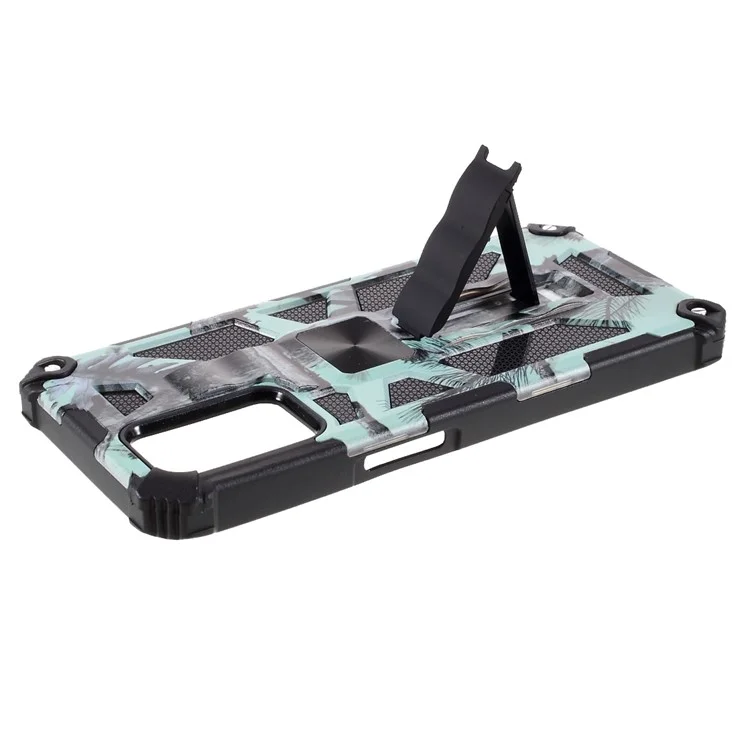 Camouflage Pattern Detachable 2 in 1 Phone Protective Shell with Magnet Sheet for Oppo A54 4G / A55 5G / A16s / A16 - Sky Blue