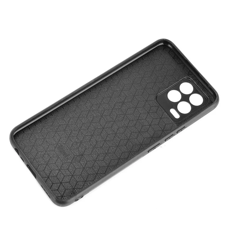 PC+TPU PU Recuro de Cuero Cuero Case de Protección de Protección de Pelío Para Realme 8/8 Pro 4G - Amarillo