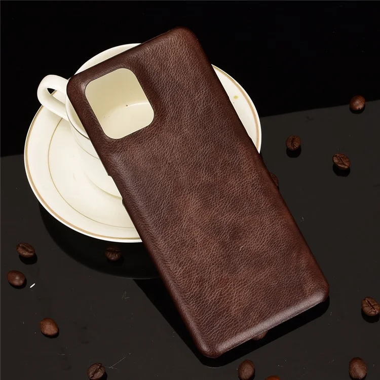 Anti-drop-litchi-textur Leder Beschichtete Pc-telefon-shell-hülle Für Oppo X3/Find X3 Pro - Braun