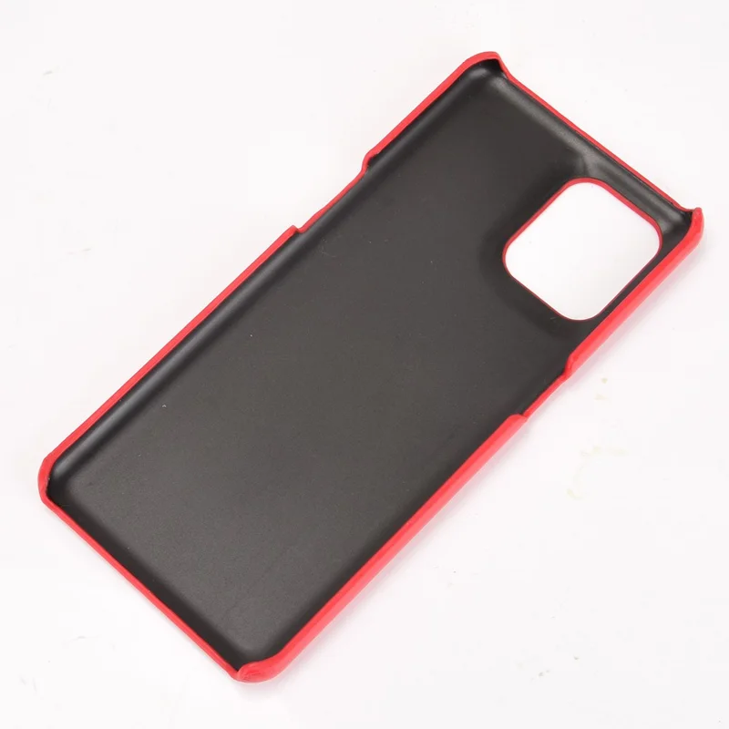 Anti-Drop Litchi Texture Leather Coated PC Phone Shell Case for Oppo Find X3/Find X3 Pro - Red