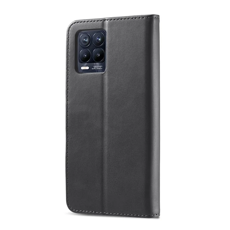 Lc. Imeeke Wallet Design Cuero Teléfono Protector Soporte SHELL PARA REALME 8/8 PRO 4G - Negro