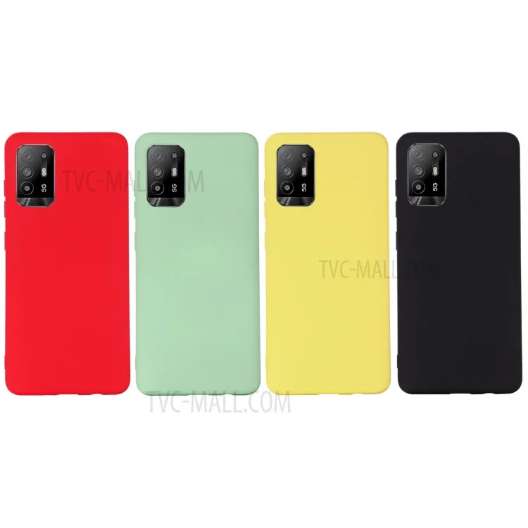 For Oppo F19 Pro+ 5G Soft Liquid Silicone Phone Case Anti-Scratch Phone Cover with Strap - Black