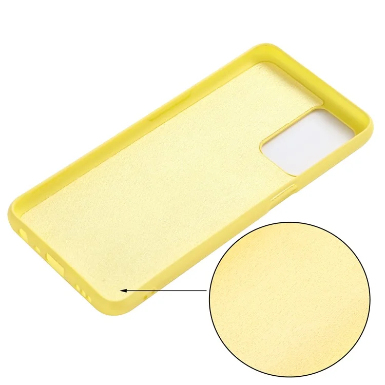Para Oppo A55 5G / A54 4G Funda de silicona líquida a prueba de golpes Funda protectora para teléfonos con correa - Amarillo
