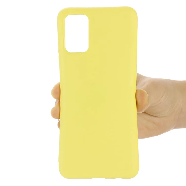 Para Oppo A55 5G / A54 4G Funda de silicona líquida a prueba de golpes Funda protectora para teléfonos con correa - Amarillo