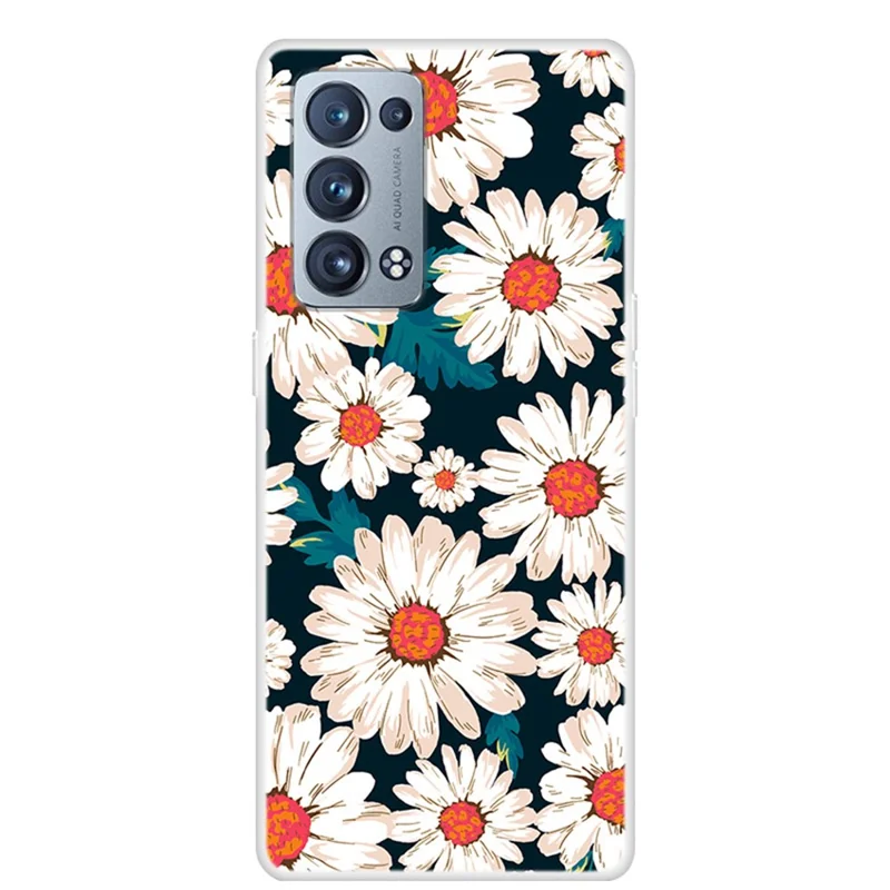 Full Protection Pattern Printing Flexible TPU Phone Cover Case for Oppo Reno6 Pro+ 5G/Pro 5G (Snapdragon) - Little Daisies