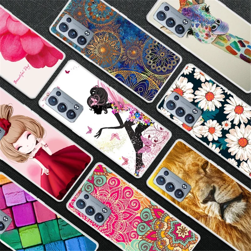 Full Protection Pattern Printing Flexible TPU Phone Cover Case for Oppo Reno6 Pro+ 5G/Pro 5G (Snapdragon) - Little Daisies