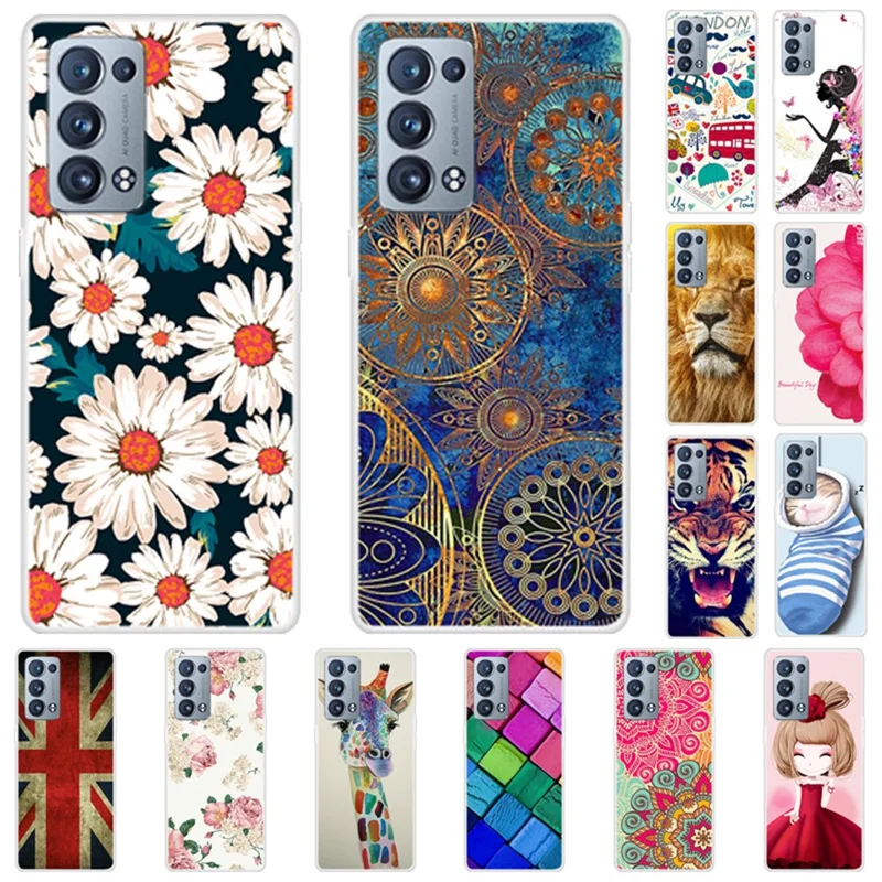 Full Protection Pattern Printing Flexible TPU Phone Cover Case for Oppo Reno6 Pro+ 5G/Pro 5G (Snapdragon) - Little Daisies