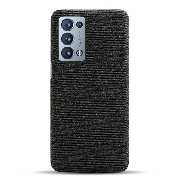 KSQ gut geschütztes Tuchbeschichtetes Kunststoff-Handyhülle für Oppo Reno6 Pro+ 5G/Pro 5G (Snapdragon) - Schwarz