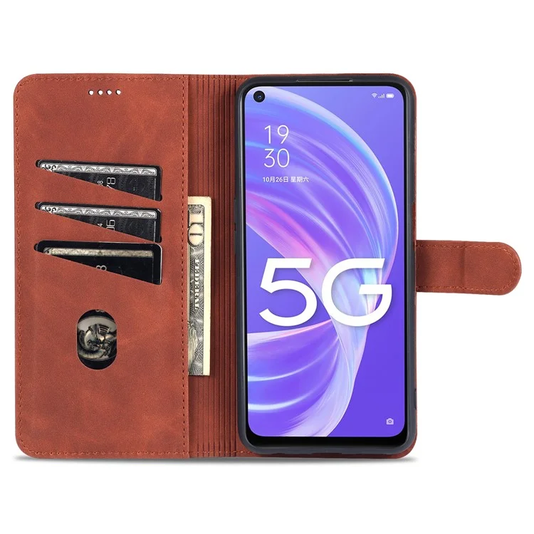 AZNS Caso Di Copertura Del Telefono In Pelle PU Con Supporto Per OPPO A52 5G / A72 5G - Nero