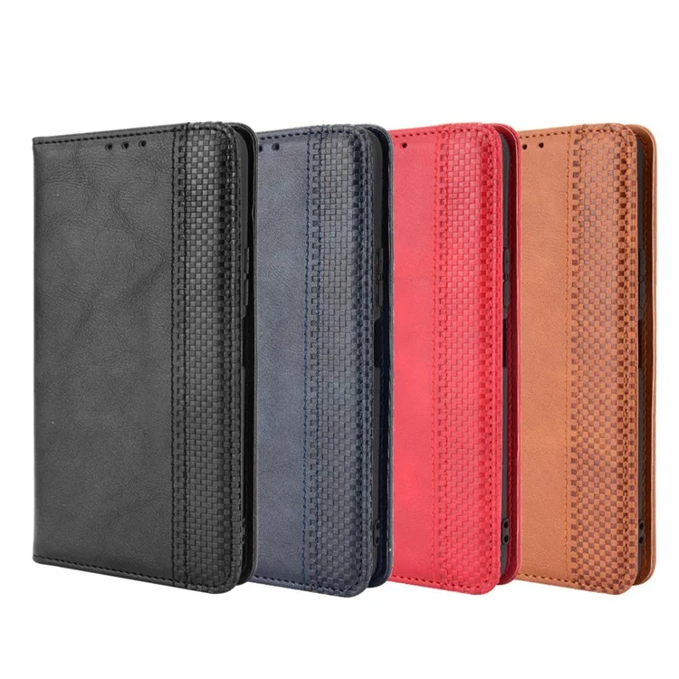 Magnetic Auto-absorbé Style Vintage Portefeuille De Portefeuille En Cuir Pour VIVO Y72 5G / IQOO Z3 - Marron