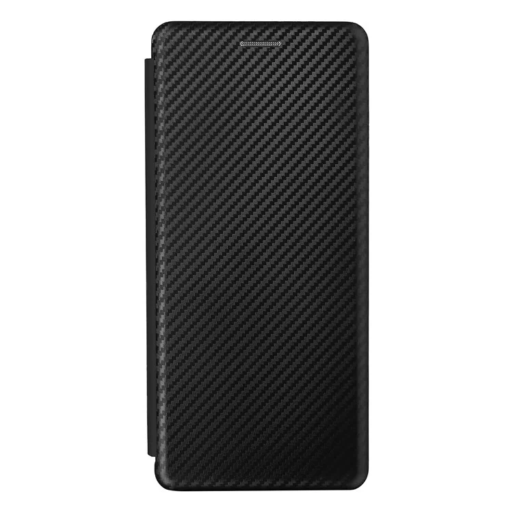 Textura de Fibra de Carbono Auto-absorvido Por Telefone Celular Protetive Stand Case Para Oppo Reno6 Pro+ 5G/Pro 5G (Snapdragon) - Preto