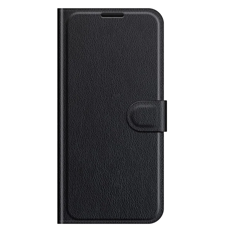Folio Flip Book Style Protective Litchi Skin Texture Full Body Non-Slip Phone Case for Samsung Galaxy A03s (166.5 x 75.98 x 9.14mm)- Black