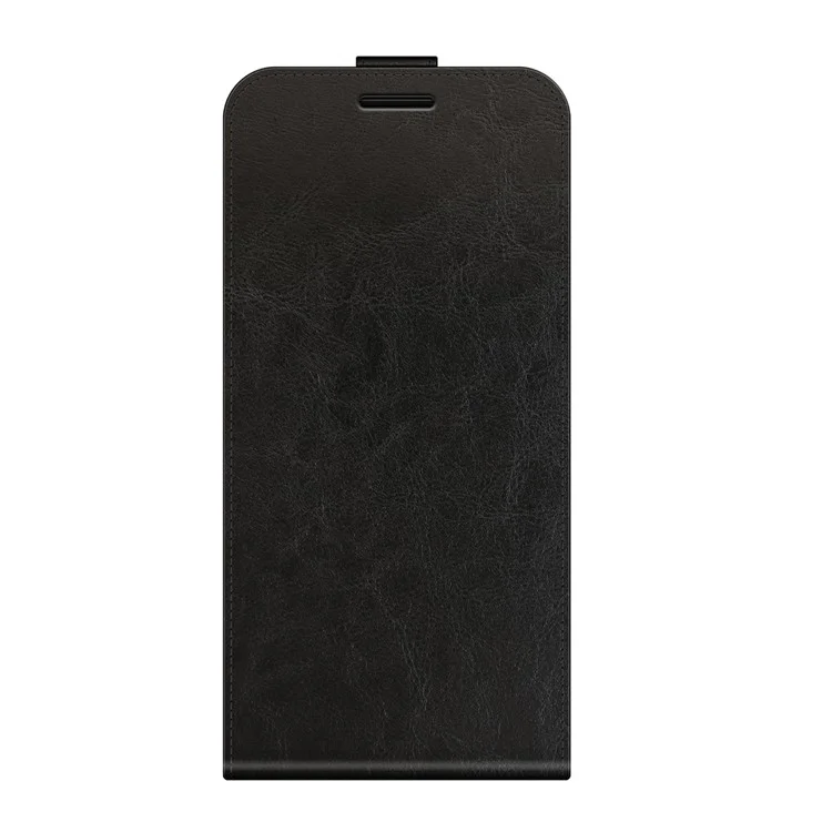 Caixa de Couro de Cavalo Maluco Vertical Com Slot de Cartão Para Oppo Reno6 5g - Preto