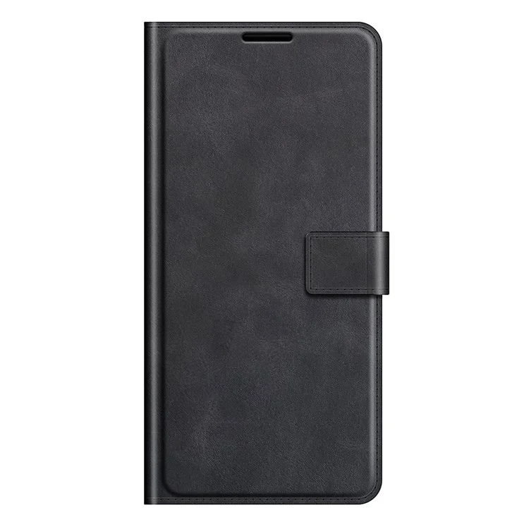 Étui en cuir avec support en métal et fermeture magnétique pour Oppo Reno6 5G - Noir