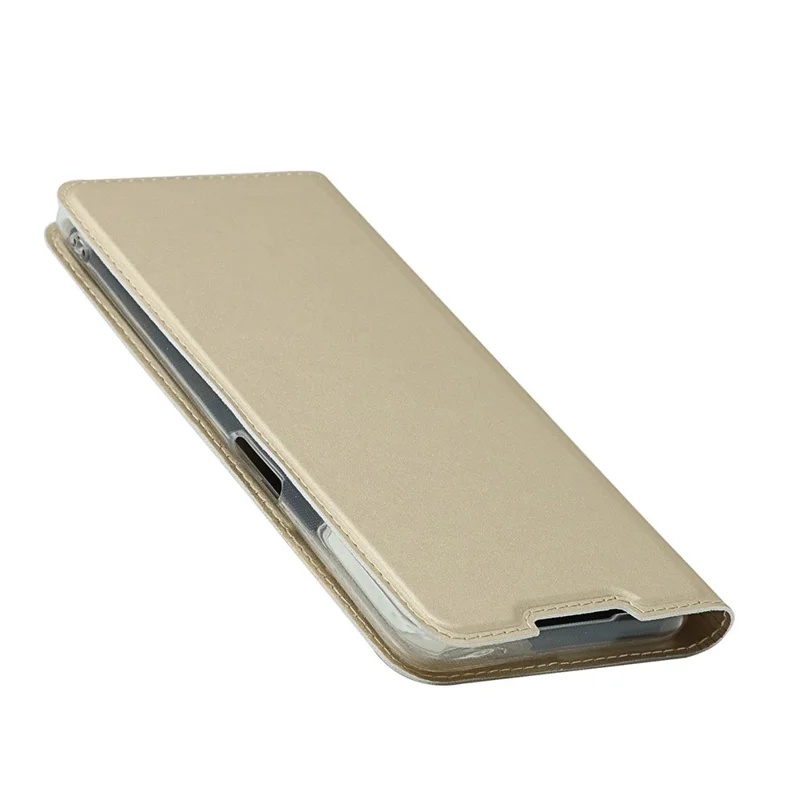 Caso de Capa de Telefonia de Couro Absorvido Automaticamente Com Slot de Cartão Para o Oppo A54 5G - Ouro