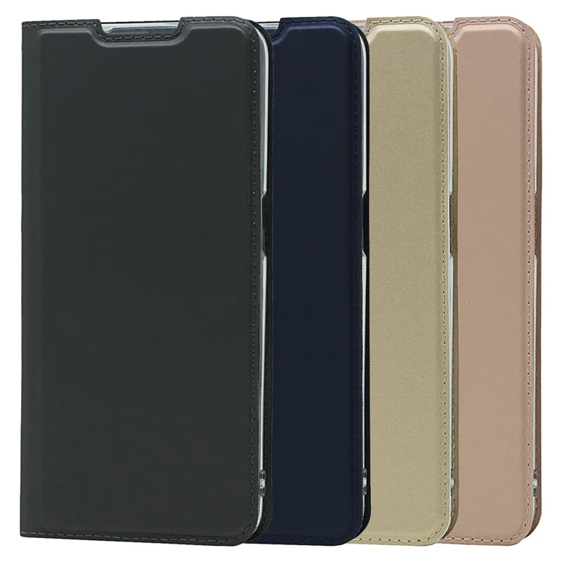 Caso de Capa de Telefonia de Couro Absorvido Automaticamente Com Slot de Cartão Para o Oppo A54 5G - Ouro