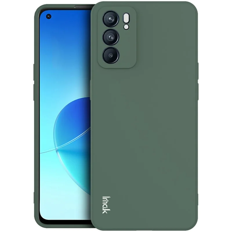 IMAK UC-4 Sariet Stile Frame Mobile Phone Soft TPU Protetive Case Para Oppo Reno6 5G - Midnight Green