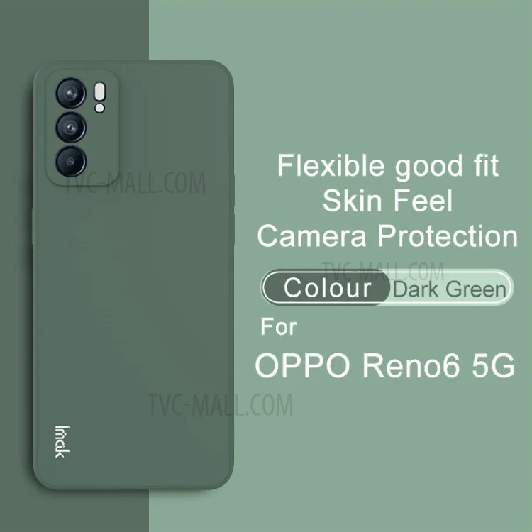 IMAK UC-4 Sariet Stile Frame Mobile Phone Soft TPU Protetive Case Para Oppo Reno6 5G - Midnight Green