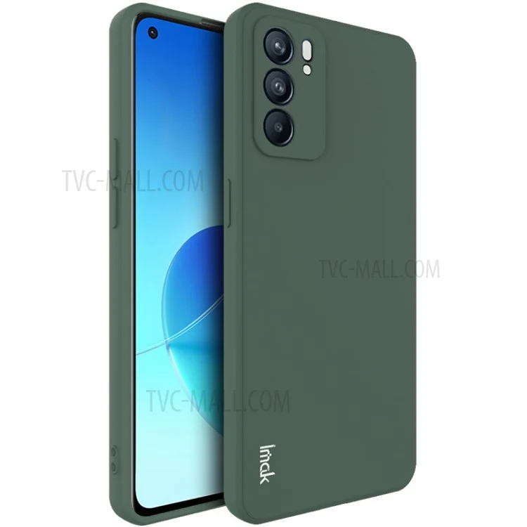 IMAK UC-4 Sariet Stile Frame Mobile Phone Soft TPU Protetive Case Para Oppo Reno6 5G - Midnight Green