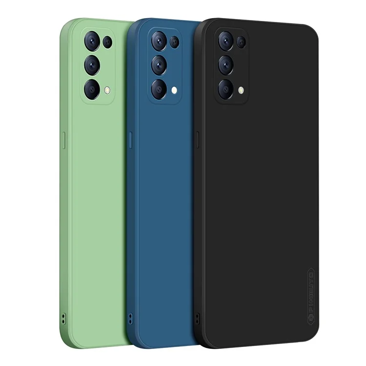 PINWUYO Ultra Slim Shockproof Precise Cut-Out Soft Silicone Gel Rubber Bumper Case for Oppo Reno 5G - Blue