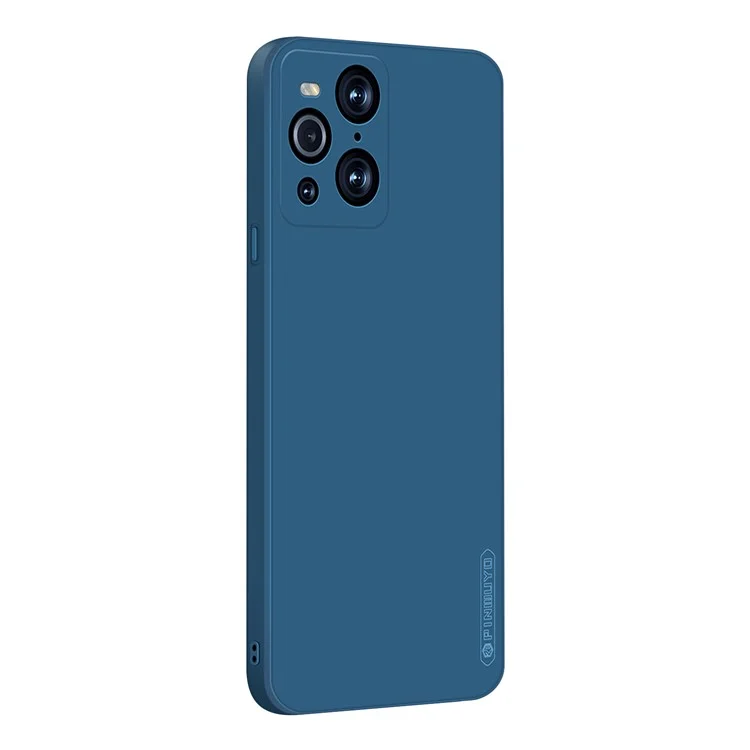 PINWUYO Custodia Protettiva in Silicone Morbido per Oppo Find X3 Pro - Blu