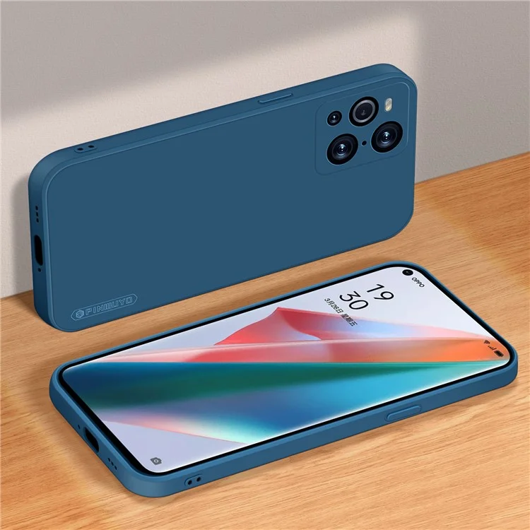 PINWUYO Custodia Protettiva in Silicone Morbido per Oppo Find X3 Pro - Blu