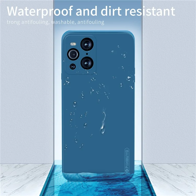 PINWUYO Custodia Protettiva in Silicone Morbido per Oppo Find X3 Pro - Blu