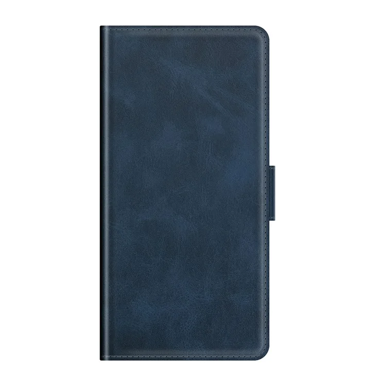 Magnetic Clasp Closure Full Protection PU Leather Phone Stand Case for Oppo Reno6 Pro+ 5G/Pro 5G (Snapdragon) - Blue