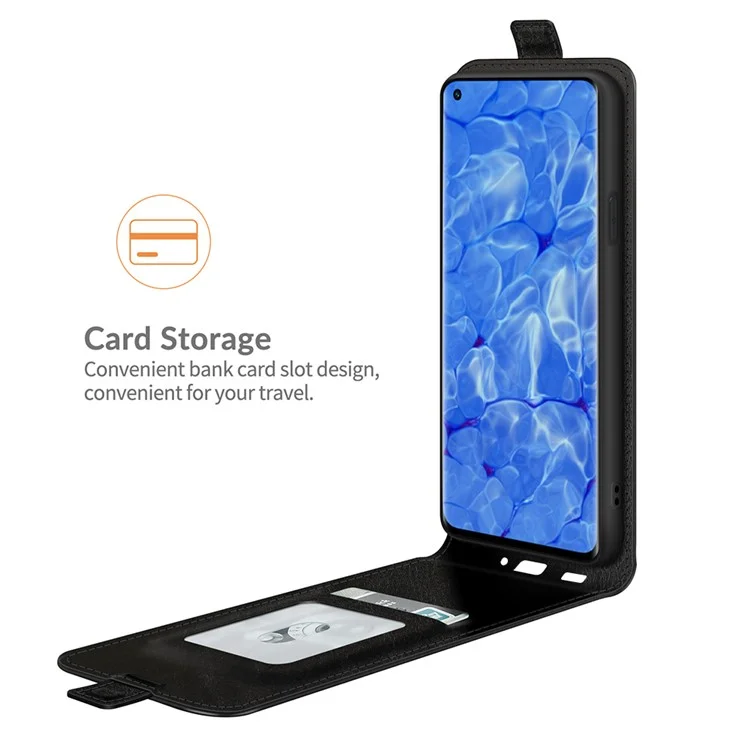 Crazy Horse Vertical Flip Leather Case Avec un Support de Carte Pour Oppo Reno6 Pro + 5G / Pro 5G (Snapdragon) - le Noir