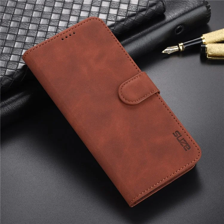 Azns Bien Sélectionné en Cuir PU Portefeuille du Portefeuille Couvercle de Support Pour Oppo Reno6 5G - Brun