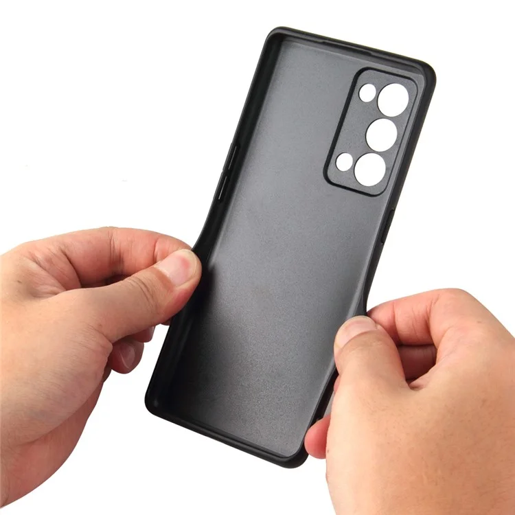 Funda de teléfono con carcasa híbrida de PC + TPU con revestimiento de piel de poliuretano y soporte para Oppo Reno6 Pro+ 5G/Pro 5G (Snapdragon) - Patrón de mármol