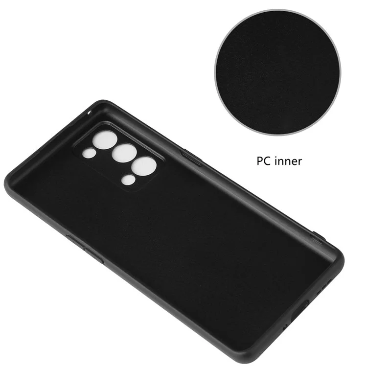 Gut geschütztes PU-Leder beschichtetes PC + TPU Hybrid-Gehäuse für Oppo Reno6 Pro+ 5G/Pro 5G (Snapdragon) - Carbon Faser