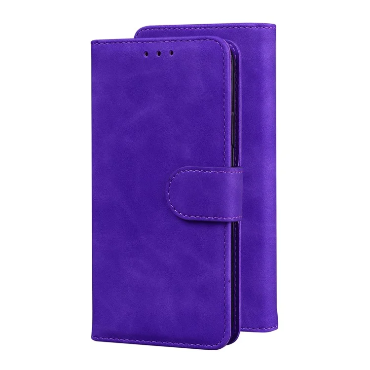 Massivfarbe Vollschutz Wallet Stand Design PU Leder Telefon Fall Für Oppo A74 5G / A93 5G. / A54 5G. - Lila