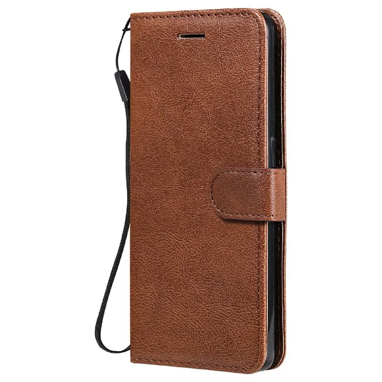 KT Leath Series-2 Anti-scratch Bien Protégé Pure Color Leather Téléphone Pour Oppo Reno6 5G - Brun