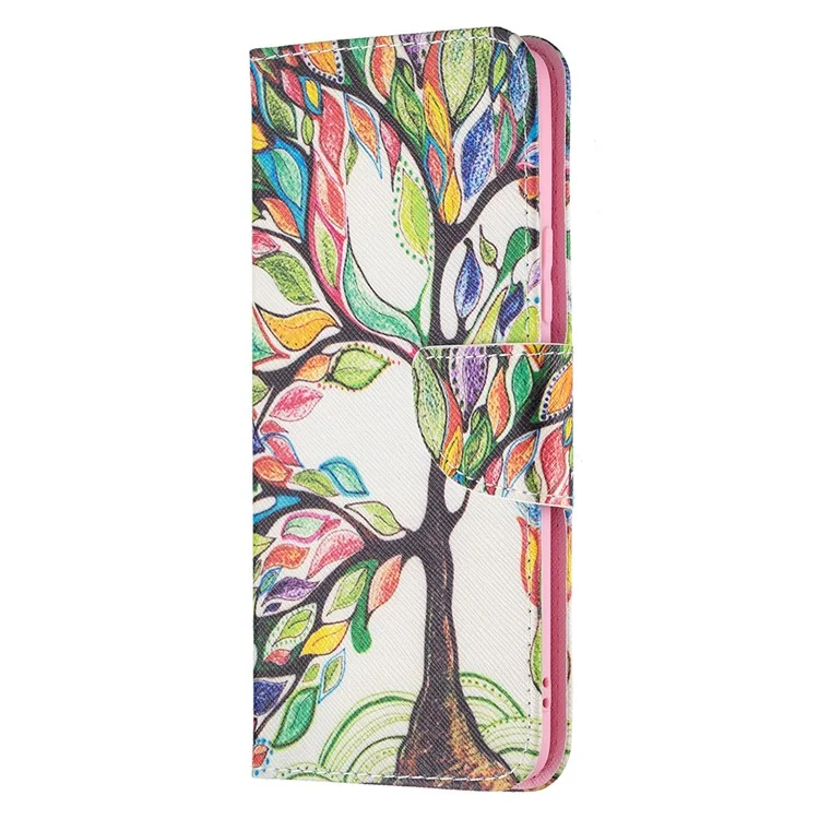 Portafoglio Design Anti-Drop Pattern Stampa Custodia in Pelle Magnetica con Stand per Realme 8/8 Pro - Life Tree