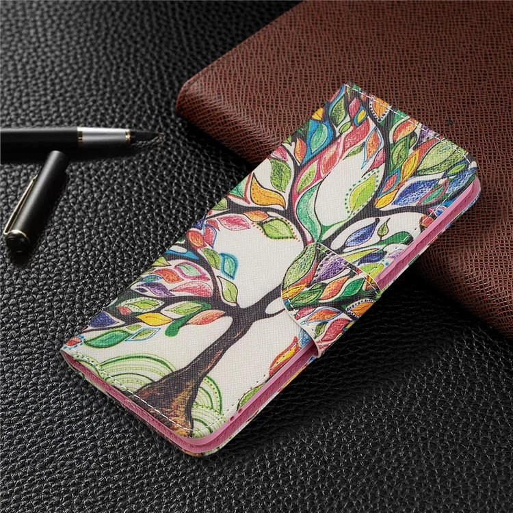 Portafoglio Design Anti-Drop Pattern Stampa Custodia in Pelle Magnetica con Stand per Realme 8/8 Pro - Life Tree