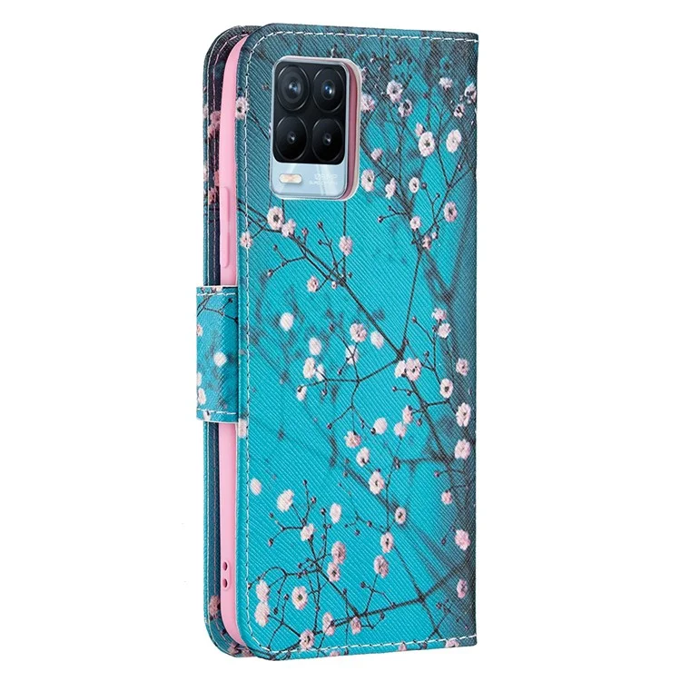 Wallet Design Anti-Drop Pattern Printing Magnetic Leather Stand Case for Realme 8/8 Pro - Wintersweet