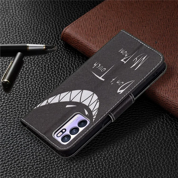 Étui Portefeuille en Cuir Magnétique Résistant aux Chocs avec Support pour Oppo Reno6 5G - Snicker