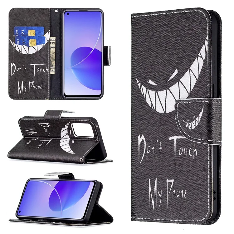 Étui Portefeuille en Cuir Magnétique Résistant aux Chocs avec Support pour Oppo Reno6 5G - Snicker