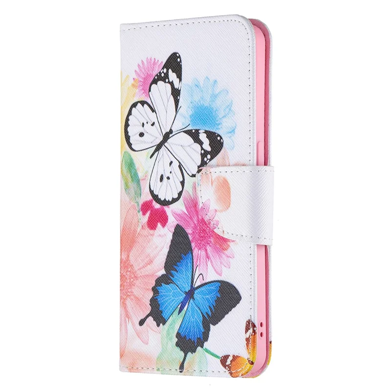 Pattern Printing Drop-Resistant Magnetic Leather Wallet Case with Stand for Oppo Reno6 5G - Vivid Butterflies