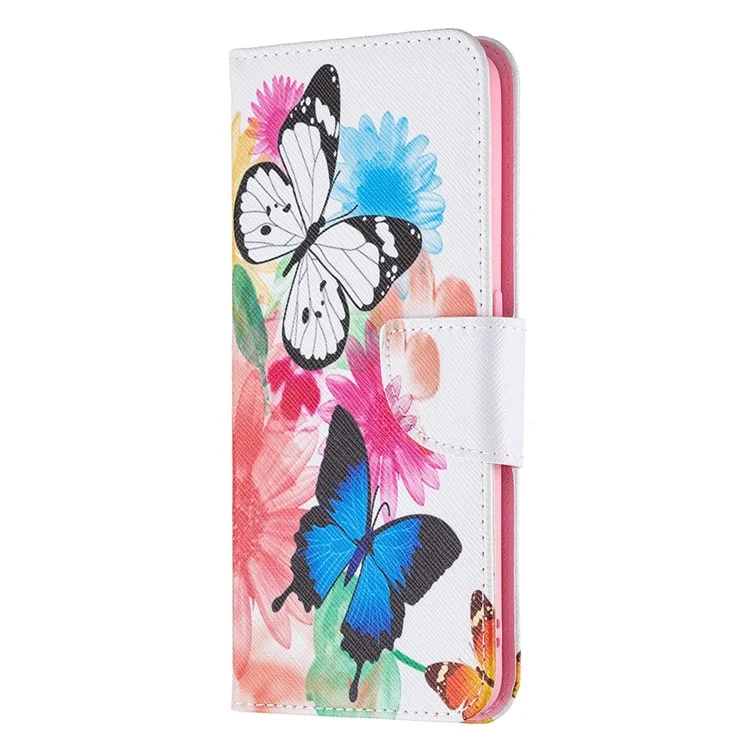 Portefeuille de Fermeture Magnétique Impression du Support en Cuir Pour Oppo A94 5G / F19 Pro + 5G / Reno5 Z 5G - Papillons Vifs