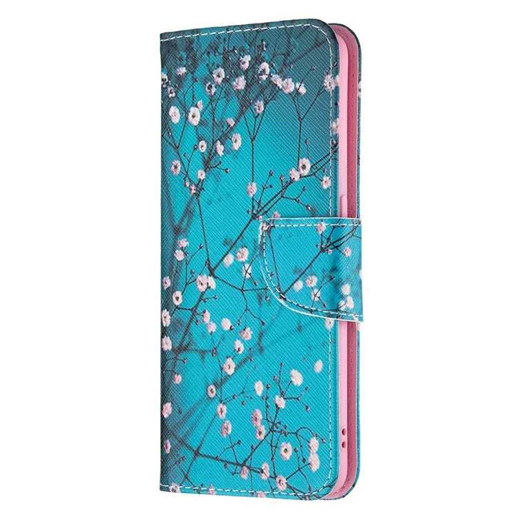 Pattern Printing Leather + Soft TPU Inner Case with Wallet Stand for Oppo A94/Reno5 F/F19 Pro - Wintersweet