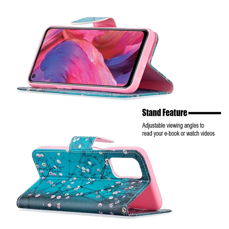 Étui de portefeuille en cuir avec support pour Oppo A74 5G/A93 5G/A54 5G - Wintersweet