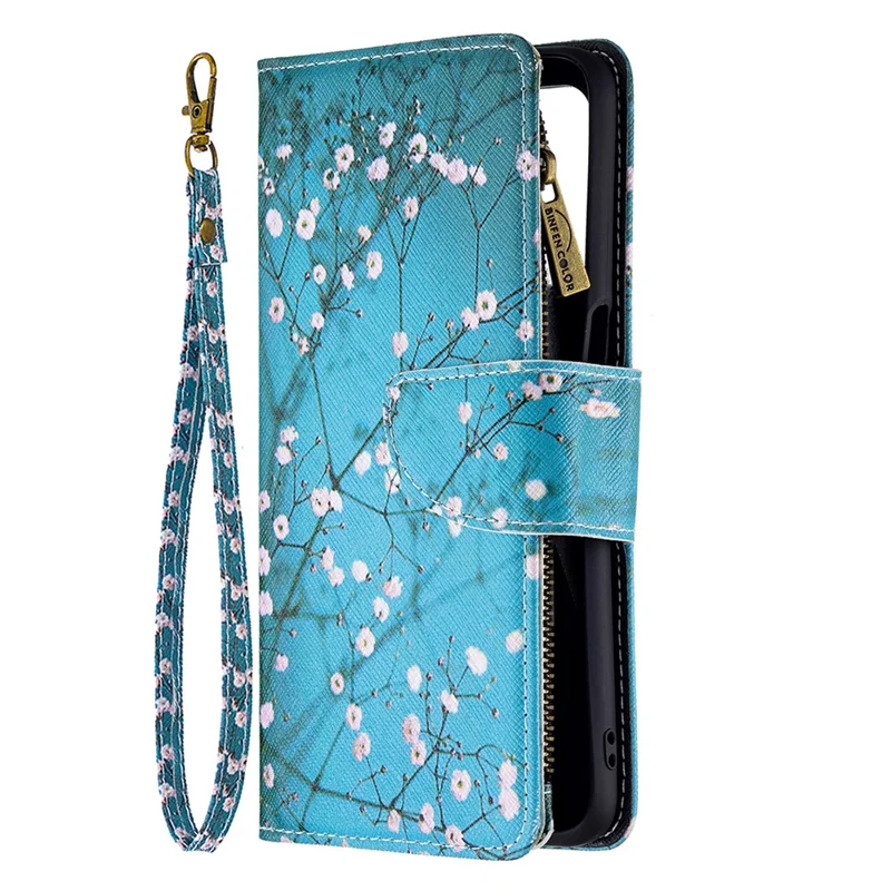 Zippered Wallet Design BF03 Pattern Printing Leather Stand Phone Cover for Oppo A74 5G / A93 5G / A54 5G - Wintersweet