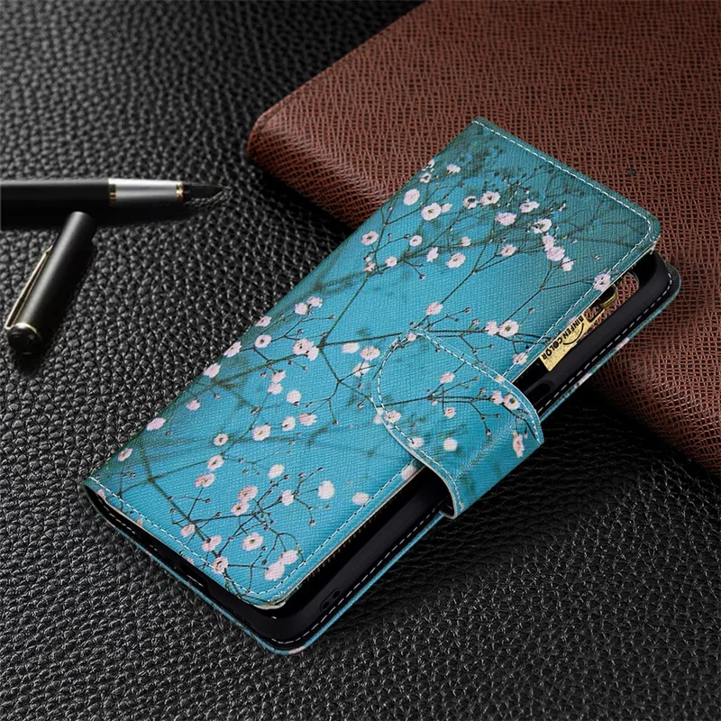 Zippered Wallet Design BF03 Pattern Printing Leather Stand Phone Cover for Oppo A74 5G / A93 5G / A54 5G - Wintersweet